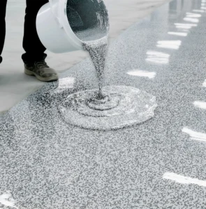 Epoxy colored sand flooring paintBoslai epoxy colored sand flooring paint bucket, China epoxy floor coating manufacturer and factory